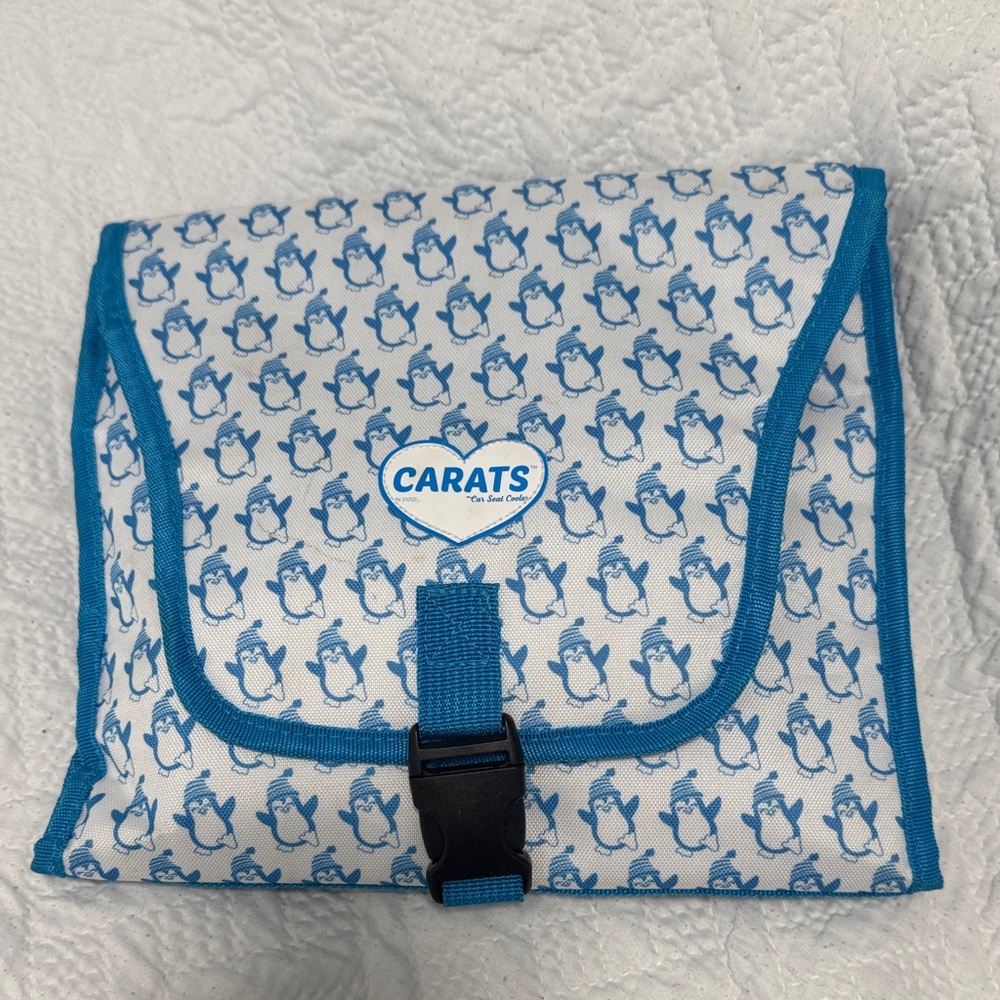 Carats Blue and White Penguin Print Pouch